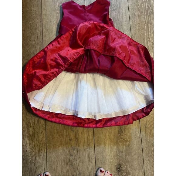 Cinderella Girls Size 2T Fit Flare Holiday Sleeveless Toddler Dress Red - Picture 7 of 9